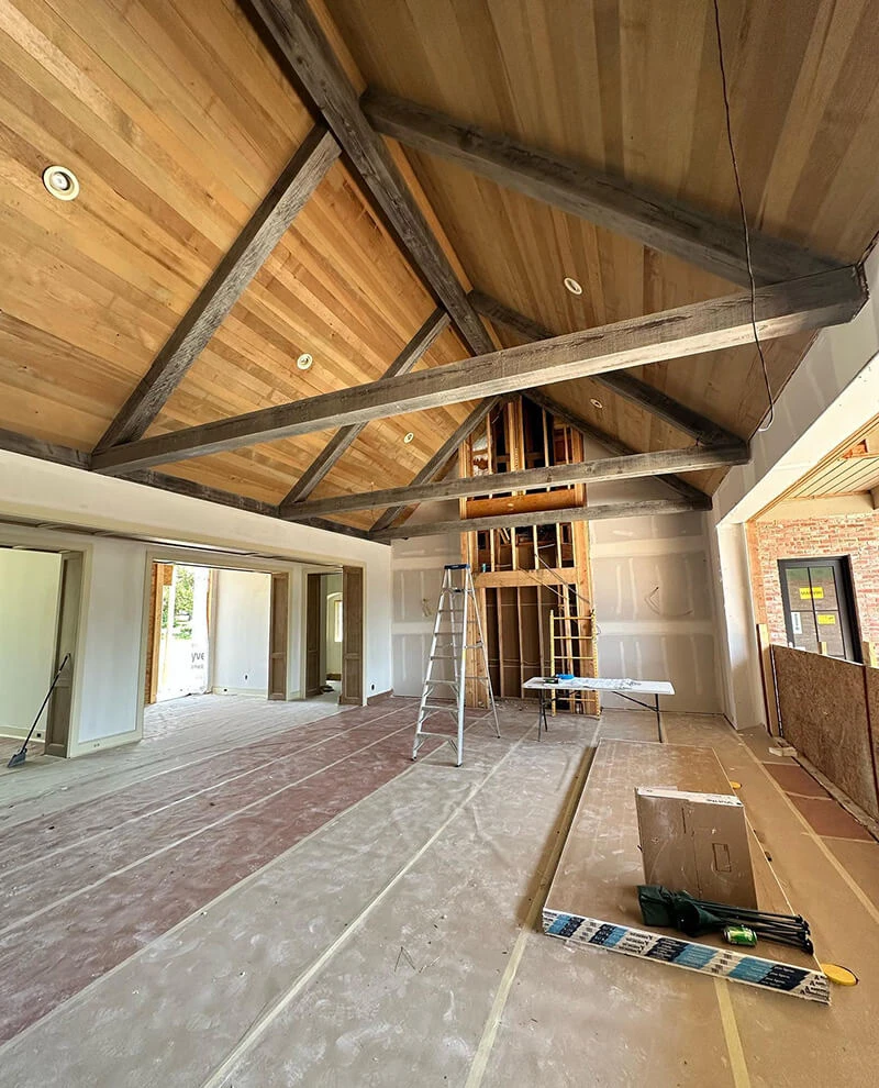 TL Project T&L construction project with wood ceilings