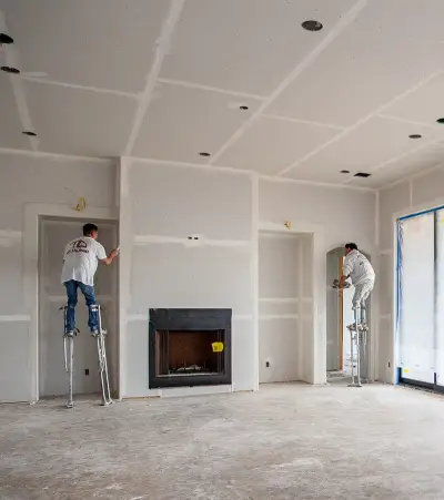 TL-Home-resized T&L team installing drywall